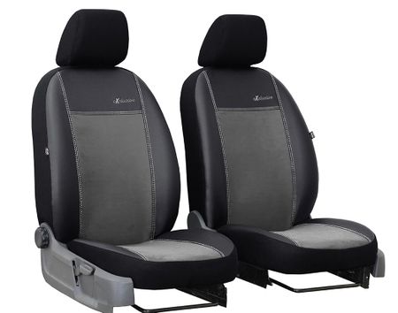 Auto navlake za Dacia Logan (I) 2004-2012 Exclusive Alcantara - siva 1+1, ispred