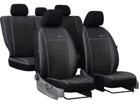 Auto navlake za Dacia Logan (II) 2012-2020 Exclusive Alcantara - crno 2+3