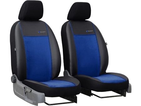 Auto navlake za Dacia Logan (II) 2012-2020 Exclusive Alcantara - Plava 1+1, ispred